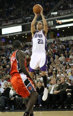 SACRAMENTO, CA - JANUARY 30:  Kevin Martin #23 of the Sacramento Kings shoots against the Charlotte Bobcats during an NBA game on January 30, 2008 at ARCO Arena in Sacramento, California. NOTE TO USER: User expressly acknowledges and agrees that, by downl