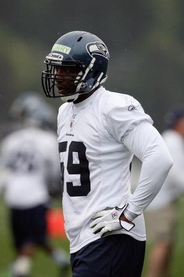 RENTON, WA - MAY 2:  Aaron Curry #59 of the Seattle Seahawks looks on during minicamp at the Seahawks training facility on May 2, 2009 in Renton, Washington. (Photo by Otto Greule Jr/Getty Images) 