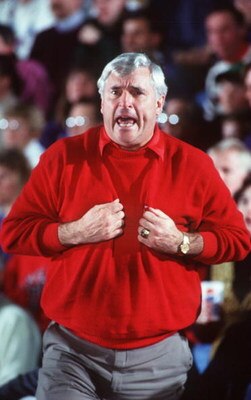 30 Jan 1993: BOBBY KNIGHT HEAD COACH OF INDIANA ON THE SIDELINES DURING THEIR GAME AT NORTHWESTERN.