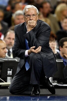 DETROIT - APRIL 06:  Head coach Roy Williams of the North Carolina Tar Heels looks on in the second half against the Michigan State Spartans during the 2009 NCAA Division I Men's Basketball National Championship game at Ford Field on April 6, 2009 in Detr