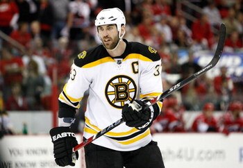 RALEIGH, NC - MAY 06:  Zdeno Chara #33 of the Boston Bruins skates against the Carolina Hurricanes during Game Three of the Eastern Conference Semifinals at RBC Center on May 6, 2009 in Raleigh, North Carolina.  (Photo by Streeter Lecka/Getty Images)