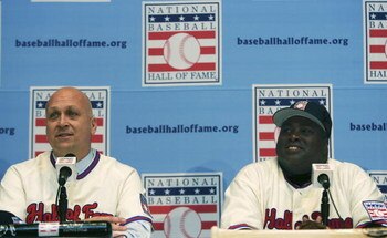 NEW YORK - JANUARY 10:  Cal Ripken Jr. (L) and Tony Gwynn are introduced as the 2007 Hall of Fame Electees at a press conference at the Waldorf Astoria on January 10, 2007 in New York City.  (Photo by Chris Trotman/Getty Images)