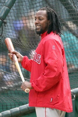 SEATTLE - APRIL 14: Vladimir Guerrero #27 of the Los Angeles Angels of Anaheim warms up during batting practice before the Opening Day game against the Seattle Mariners on April 14, 2009 at Safeco Field in Seattle, Washington. (Photo by: Otto Greule Jr/Ge