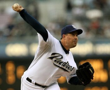 SAN DIEGO - MAY 10:  Pitcher Greg Maddux #30 of  the San Diego Padres throws a pitch agianst the Colorado Rockies on May 10, 2008 at Petco Park in San Diego, California. Maddux picked up his 350th career victory as the Padres won 3-2.  (Photo by Stephen D