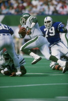 1 Oct 1989:  Fullback Roger Vick of the New York Jets in action during a game against the Indianapolis Colts at Giants Stadium in East Rutherford, New Jersey.  The Colts won the game 17-10. Mandatory Credit: T. G. Higgins  /Allsport
