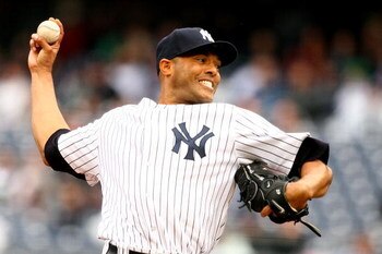 NEW YORK - APRIL 22:  Mariano Rivera #42 of The New York Yankees pitches against The Oakland Athletics during their game on April 22, 2009 at Yankee Stadium in the Bronx Borough of New York.  (Photo by Al Bello/Getty Images)