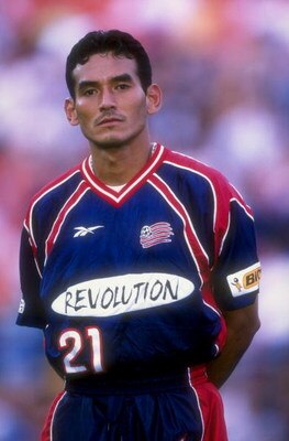 7 Jul 1998:  Raul Diaz Arce #21 of the New England Revolution looks on prior to a game against the Colorado Rapids at the Mile High Stadium in Denver, Colorado. The Rapids defeated the Revolution 2-1. Mandatory Credit: Brian Bahr  /Allsport