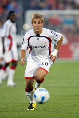 COMMERCE CITY, CO - AUGUST 16:  Taylor Twellman #20 of the New England Revolution pursues the ball en route to a 3-0 loss against the Colorado Rapids at Dick's Sporting Goods Park on August 16, 2007 in Commerce City, Colorado. (Photo by Doug Pensinger/Get