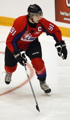 OSHAWA, ON - JANUARY 14:  John Tavares #91 of Team Orr skates in the 2009 Home Hardware CHL/NHL Top Prospects Game against Team Cherry on Wednesday January 14, 2009 at the General Motors Centre in Oshawa, Ontario. Team Orr defeated Team Cherry 6-1. (Photo