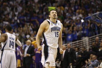 ORLANDO, FL - JUNE 11:  Hedo Turkoglu #15 of the Orlando Magic heads toward the sideline during Game Four of the 2009 NBA Finals against the Los Angeles Lakers on June 11, 2009 at Amway Arena in Orlando, Florida. The Lakers won in overtime 99-91. NOTE TO 