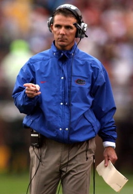 TALLAHASSEE, FL - NOVEMBER 29:  Head coach Urban Meyer of the Florida Gators stands on the sidelines during a game against the Florida State Seminoles at Bobby Bowden Field at Doak Campbell Stadium on November 29, 2008 in Tallahassee, Florida. The Gators 