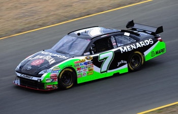 SONOMA, CA - JUNE 19: Robby Gordon, driver of the #7 Menards/Jim Beam Toyota, drives during practice for the NASCAR Sprint Cup Series Toyota/Save Mart 350 at the Infineon Raceway on June 19, 2009 in Sonoma, California.  (Photo by Robert Laberge/Getty Imag