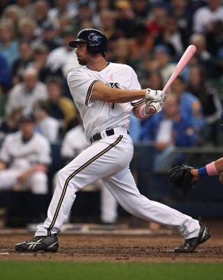 MILWAUKEE - MAY 10: J.J. Hardy #7 of the Milwaukee Brewers takes a swing against the Chicago Cubs on May 10, 2009 at Miller Park in Milwaukee, Wisconsin. The Cubs defeated the Brewers 4-2. (Photo by Jonathan Daniel/Getty Images)