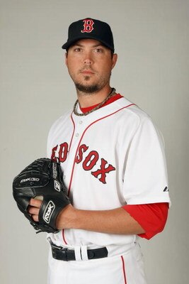 FORT MYERS,FLORIDA - FEBRUARY 22:  Josh Beckett #19 of the Boston Red Sox poses during photo day at the Red Sox spring training complex on February 22, 2009 in Fort Myers, Florida. (Photo by: Nick Laham/Getty Images)