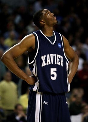 BOSTON - MARCH 26:  Derrick Brown #5 of the Xavier Musketeers looks on after losing to the Pittsburgh Panthersduring the NCAA Men's Basketball Tournament East Regionals at TD Banknorth Garden on March 26, 2009 in Boston, Massachusetts.  (Photo by Elsa/Get