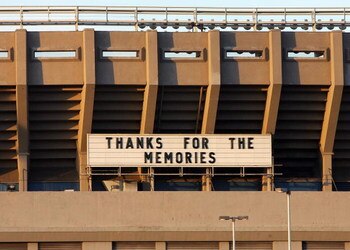 NEW YORK - SEPTEMBER 20:  The marquee on Yankee Stadium is seen after the New York Yankees defeated the Baltimore Orioles on September 20, 2008 at Yankee Stadium in the Bronx borough of New York City.The Yankees will play their final game in the 85 year o