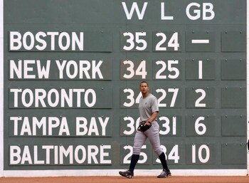BOSTON - JUNE 11: Alex Rodriguez #13 of the New York Yankees walks the field before a game against the Boston Red Sox at Fenway Park on June 11, 2009 in Boston, Massachusetts.  (Photo by Jim Rogash/Getty Images)