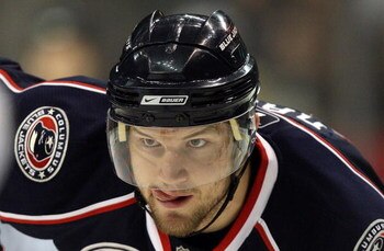 DALLAS - DECEMBER 18:  Rick Nash #61 of the Columbus Blue Jackets during play against the Dallas Stars at the American Airlines Center on December 18, 2008 in Dallas, Texas.  (Photo by Ronald Martinez/Getty Images)