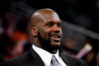 PHOENIX - FEBRUARY 13:  Shaquille O'Neal of the Phoenix Suns sits courtside during the T-Mobile Rookie Challenge & Youth Jam part of 2009 NBA All-Star Weekend at US Airways Center on February 13, 2009 in Phoenix, Arizona.  NOTE TO USER: User expressly ack