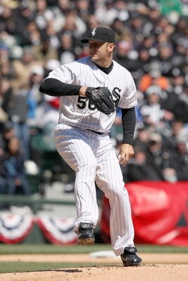 CHICAGO - APRIL 7: Mark Buehrle #56 of the Chicago White Sox pitches against the Kansas City Royals during the Opening Day game on April 7, 2009 at U.S. Cellular Field in Chicago, Illinois. (Photo by Jonathan Daniel/Getty Images) 