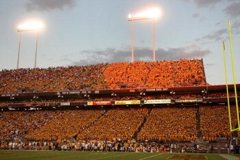 TEMPE, AZ - SEPTEMBER 20:  A general view of the stadium during the game between the Georgia Bulldogs and the Arizona State Sun Devils on September 20, 2008 at Sun Devil Stadium in Tempe, Arizona.  Georgia won 27-10.  (Photo by Stephen Dunn/Getty Images)