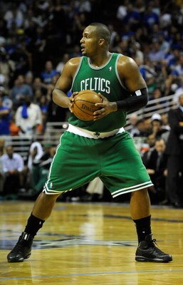 ORLANDO, FL - MAY 14:  Glen Davis #11 of the Boston Celtics looks to pass against the Orlando Magic in Game Six of the Eastern Conference Semifinals during the 2009 NBA Playoffs at Amway Arena on May 14, 2009 in Orlando, Florida.  NOTE TO USER: User expre