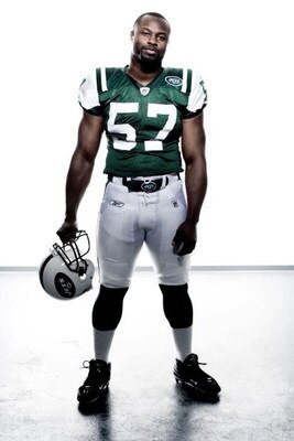 NEW YORK - APRIL 20:  (EDITORS NOTE: IMAGES HAVE BEEN DIGITALLY MANIPULATED) Bart Scott of the New York Jets poses for a portrait on April 20, 2009 in New York, New York.  (Photo by Chris McGrath/Getty Images)