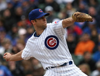 CHICAGO - APRIL 15: Starting pitcher Rich Harden #40 of the Chicago Cubs delivers the ball against the Colorado Rockies on April 15, 2009 at Wrigley Field in Chicago, Illinois. The Rockies defeated the Cubs 5-2. (Photo by Jonathan Daniel/Getty Images)