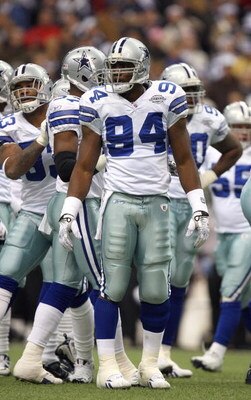 IRVING, TX - DECEMBER 20:  DeMarcus Ware #94 of the Dallas Cowboys looks on during their NFL game against the Baltimore Ravens at Texas Stadium on December 20, 2008 in Irving, Texas. The Ravens defeated the Cowboys 33-24. (Photo by Ronald Martinez/Getty I