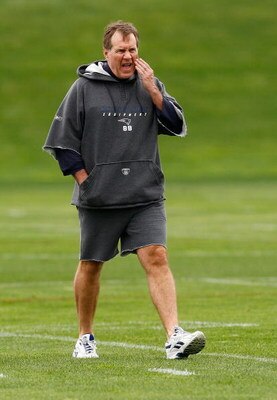 FOXBOROUGH - MAY 2: Coach Bill Bellichick watches during the New England Patriots Minicamp at Gillette Stadium May 2, 2009 in Foxborough, Massachusetts. (Photo by Jim Rogash/Getty Images)