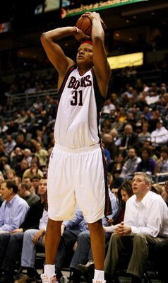 MILWAUKEE - FEBRUARY 09: Charlie Villanueva #31 of the Milwaukee Bucks puts up a shot against the Houston Rockets on February 9, 2009 at the Bradley Center in Milwaukee, Wisconsin. The Bucks defeated the Rockets 124-112. NOTE TO USER: User expressly ackno