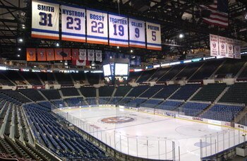 UNIONDALE, NY - NOVEMBER 8: Interior view of the Nassau Collisium, home of the New York Islanders taken on November 8, 2002 in Uniondale, New York (Photo by Ezra Shaw/Getty Images)