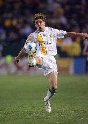 CARSON, CA - APRIL 28:  Chris Albright #5 of the Los Angeles Galaxy looks to control the ball at midfield against Club Deportivo Chivas USA during their MLS match at The Home Depot Center on April 28, 2007 in Carson, California. The Galaxy defeated Club D