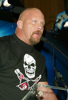 NEW YORK - MARCH 11:  Wrestlers Stone Cold Steve Austin attends a press conference to promote Wrestlemania XX at Planet Hollywood March 11, 2004 in New York City.  (Photo by Peter Kramer/Getty Images)