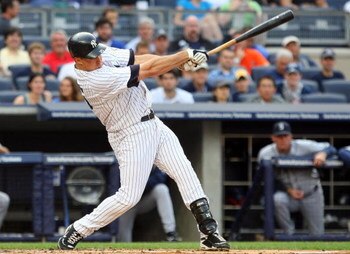 NEW YORK - JULY 01:  Mark Teixeira #25 of the New York Yankees bats against the Seattle Mariners on July 1, 2009 at Yankee Stadium in the Bronx borough of New York City.  (Photo by Jim McIsaac/Getty Images)