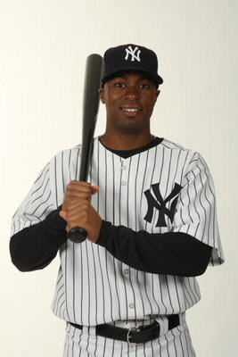 TAMPA, FL - FEBRUARY 19:  Austin Jackson #82 of the New York Yankees poses during Photo Day on February 19, 2009 at Legends Field in Tampa, Florida. (Photo by Nick Laham/Getty Images)