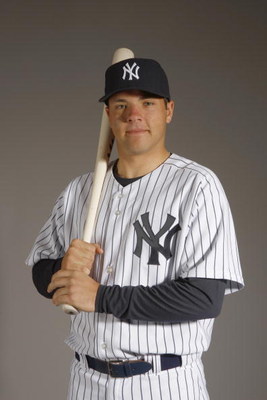 TAMPA, FL - FEBRUARY 21:  Austin Romine of the New York Yankees poses during Photo Day on February 21, 2008 at Legends Field in Tampa, Florida. (Photo by Nick Laham/Getty Images)