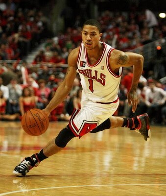 CHICAGO - APRIL 30: Derrick Rose #1 of the Chicago Bulls drives against the Boston Celtics in Game Six of the Eastern Conference Quarterfinals during the 2009 NBA Playoffs at the United Center on April 30, 2009 in Chicago, Illinois. The Bulls defeated the