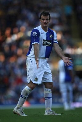 BLACKBURN, UNITED KINGDOM - SEPTEMBER 13: Ryan Nelson of Blackburn Rovers in action during the Barclays Premier League match between Blackburn Rovers and Arsenal at Ewood Park on September 13, 2008 in Blackburn, England.  (Photo by Gary M. Prior/Getty Ima