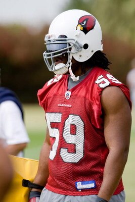 TEMPE, AZ - MAY 1 :  Will Davis #59 of the Arizona Cardinals watches a drill during a team minicamp at the team training facility on May 1, 2009 in Tempe, Arizona.  (Photo by Jonathan Willey/Getty Images)
