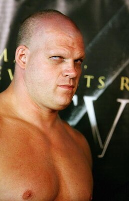 ORANGE, CA - MAY 08:  Wrestler/actor Glen 'Kane' Jacobs arrives at the Lions Gate Premiere of 'See No Evil' at the Century Stadium Promenade 25 on May 8, 2006 in Orange, California.  (Photo by Michael Buckner/Getty Images)