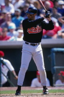 9 Mar 1999:  Infielder Will Clark #12 of the Baltimore Orioles at bat during the Spring Training game against the St. Louis Cardinals at the Rodger Dean Stadium in Jupiter, Florida. The Orioles defeated the Cardinals 8-5. Mandatory Credit: Jamie Squire  /