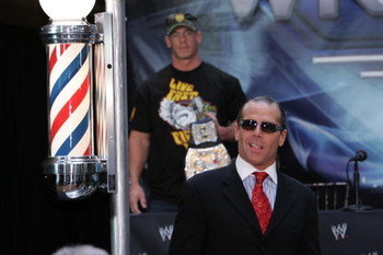 NEW YORK - MARCH 28:  Wrestler Shawn Michaels speaks at the press conference held by Battle of the Billionaires to announce details of Wrestlemania 23 at Trump Tower on March 28, 2007 in New York City.  (Photo by Bryan Bedder/Getty Images)