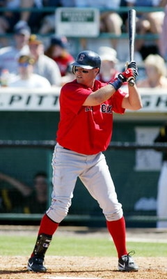 BRADENTON, FL. - MARCH 11, 2006:  J.T. Snow #84 of the Boston Red Sox bats during the game against the Pittsburgh Pirates on March 11, 2006 at McKechnie Field in Bradenton, Florida. (Photo by Rick Stewart/Getty Images)