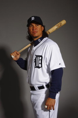 LAKELAND, FL - FEBRUARY 23:  Magglio Ordonez of the Detroit Tigers poses for a portrait during Photo Day on February 23, 2008 at Joker Marchant Stadium in Lakeland, Florida. (Photo by: Nick Laham/Getty Images) 