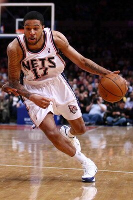 NEW YORK - MARCH 18:  Chris Douglas-Roberts #17 of the New Jersey Nets drives against the New York Knicks at Madison Square Garden March 18, 2009 in New York City. NOTE TO USER: User expressly acknowledges and agrees that, by downloading and/or using this