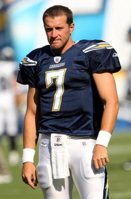 SAN DIEGO - AUGUST 25:  Quarterback Billy Volek #23 of the San Diego Chargers on the field before the game against the Seattle Seahawks on August 25, 2008 at Qualcomm Stadium in San Diego, California.  The Chargers won 18-17.  (Photo by Stephen Dunn/Getty