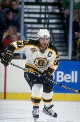14 Nov 1998:  Defenseman Ray Bourque #77 of the Boston Bruins in action during the game against the Dallas Stars at the Fleet Center in Boston, Massachusetts. The Stars defeated the Bruins 3-1. Mandatory Credit: Steve Babineau  /Allsport