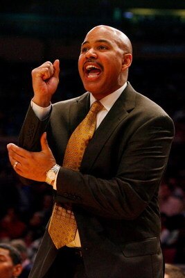 NEW YORK - MARCH 10:  Head coach Stan Heath of the USF Bulls looks on from the sidelines against the Seton Hall Pirates during the first round of the Big East Tournament at Madison Square Garden on March 10, 2009 in New York City.  (Photo by Jim McIsaac/G