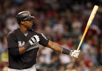 PHOENIX - JULY 10: Hanley Ramirez #2 of the Florida Marlins bats against the Arizona Diamondbacks at Chase Field on July 10, 2009 in Phoenix, Arizona. The Diamondbacks defeated the Marlins 8-0. (Photo by Christian Petersen/Getty Images)